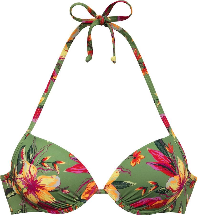 Lascana Push-upbikinitop MALIA met tropische print