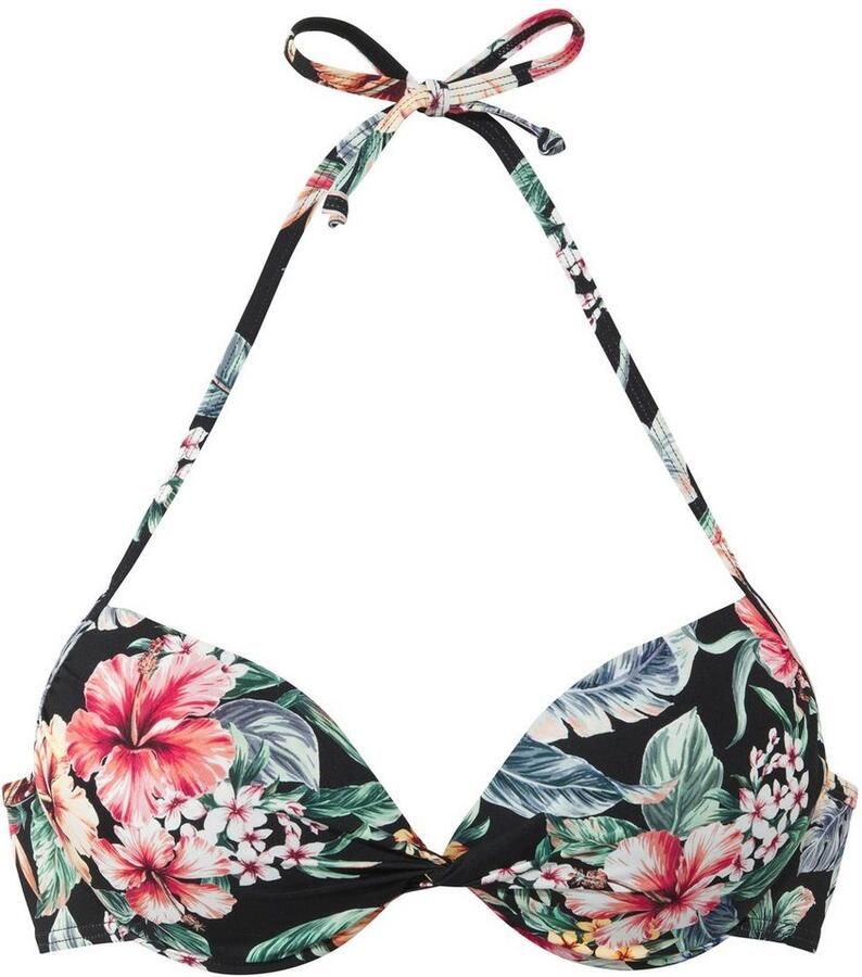 Lascana Push-upbikinitop Salsa met mooie bloe print - Foto 2