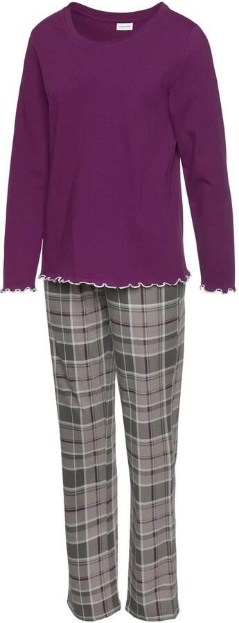 Lascana Pyjama met flanellen broek in ruitpatroon (2-delig 1 stuk) - Foto 2