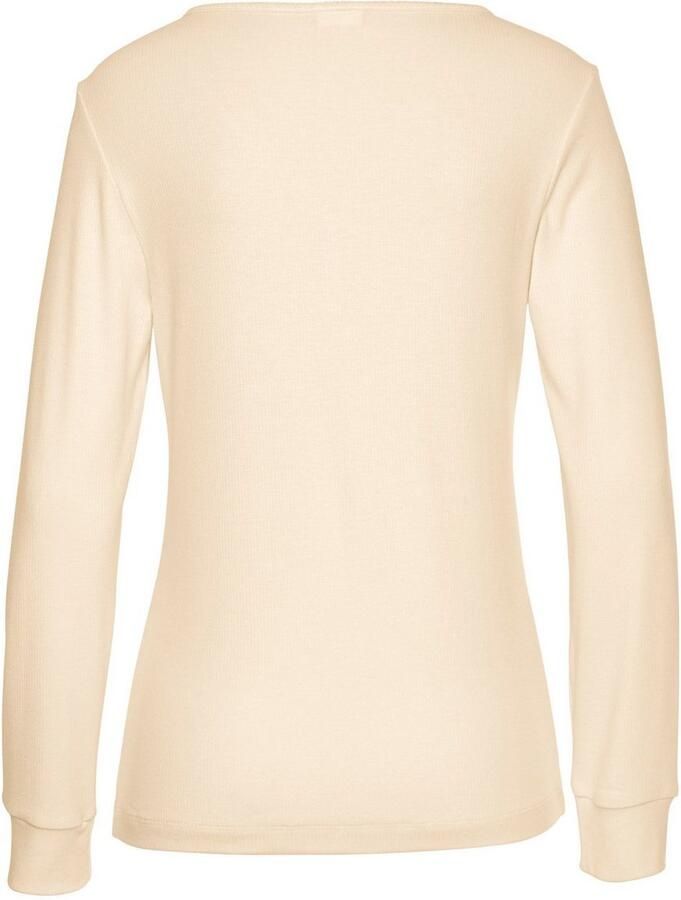 Lascana Pyjama met geribd shirt met lange mouwen (2-delig 1 stuk) - Foto 2