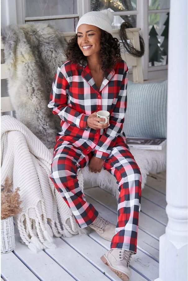 Lascana Pyjama met ruitprint (2-delig Incl. slaapmasker) - Foto 3