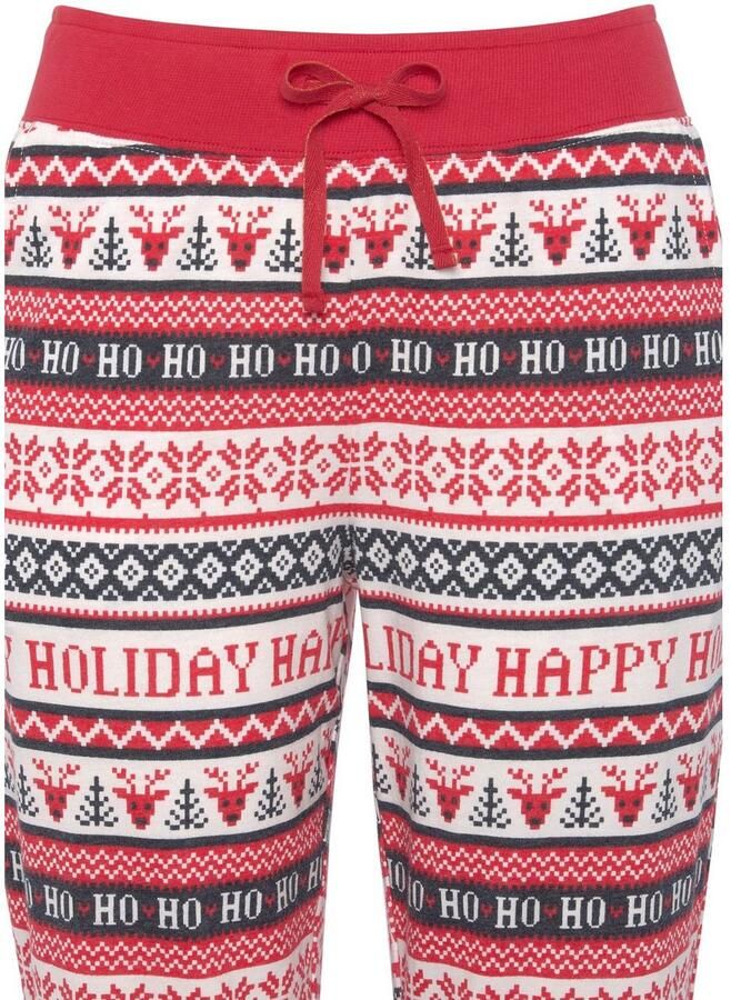 Lascana Pyjama met winterse print (2-delig)