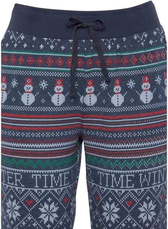 Lascana Pyjama met winterse print (2-delig)