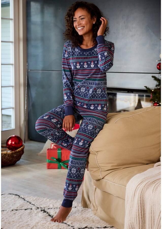 Lascana Pyjama met winterse print (2-delig) - Foto 3
