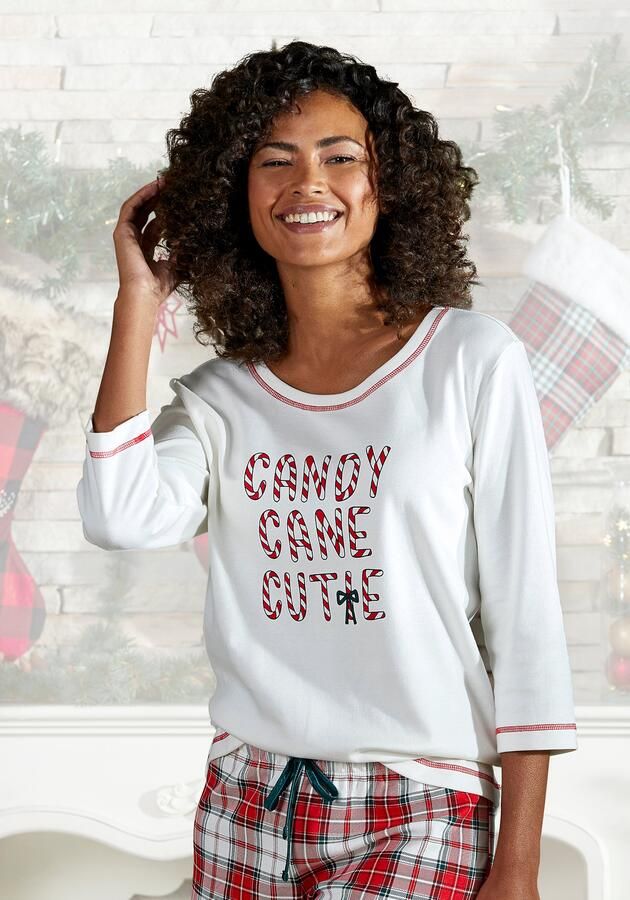 Lascana Pyjama top met belettering - Foto 7