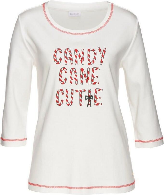 Lascana Pyjama top met belettering - Foto 6