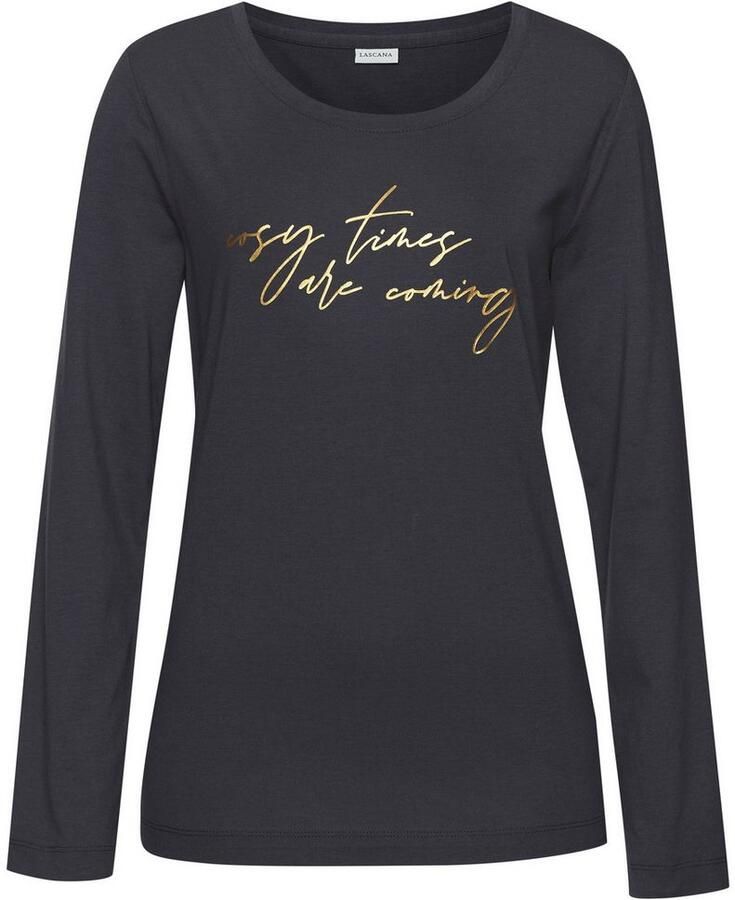 Lascana Pyjama top met folieprint