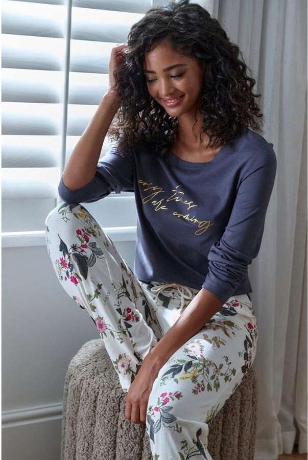 Lascana Pyjama top met folieprint - Foto 6