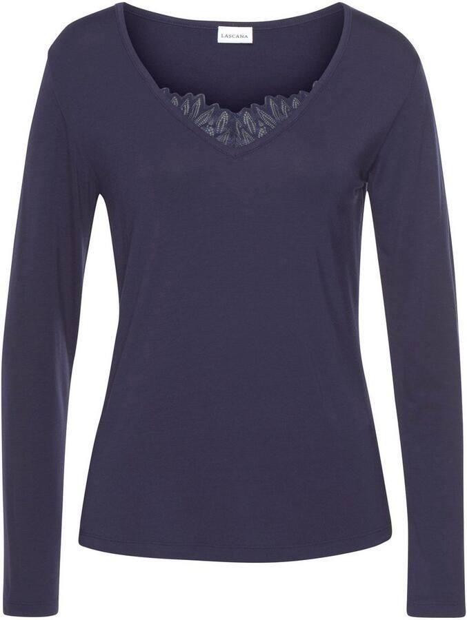 Lascana Pyjama top met kanten details
