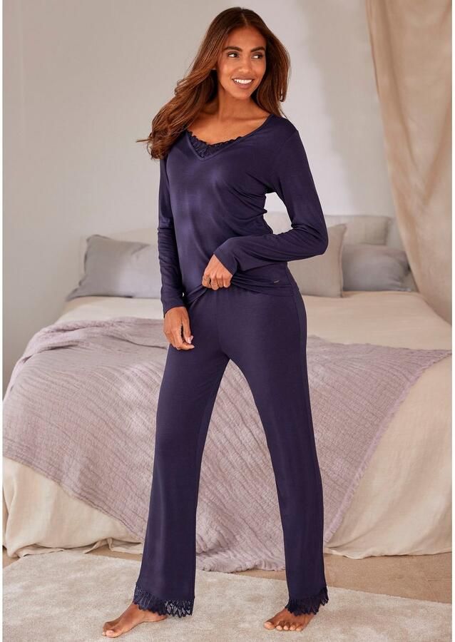 Lascana Pyjama top met kanten details - Foto 3