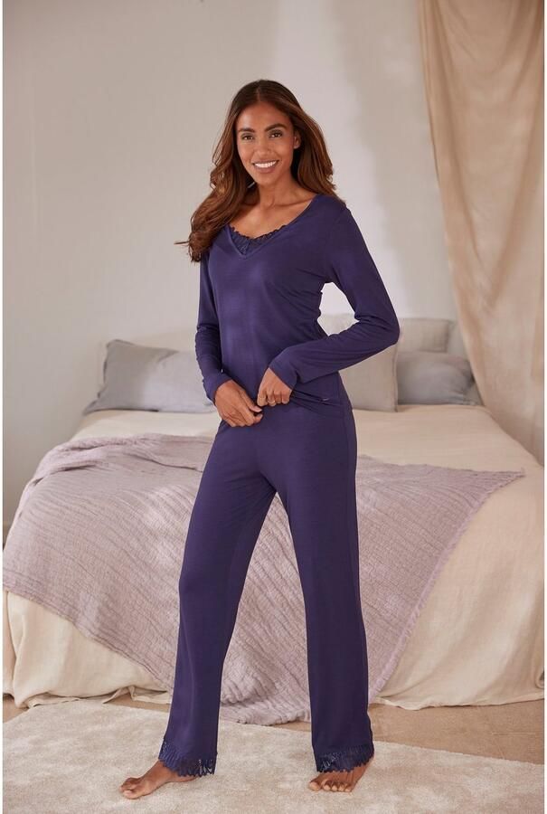 Lascana Pyjama top met kanten details - Foto 5