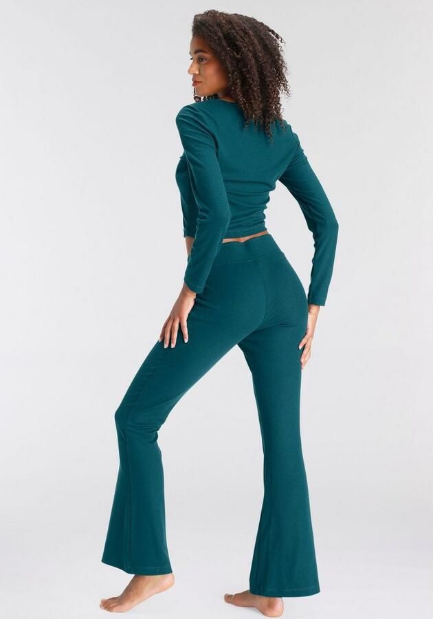 Lascana Pyjama uit mooi ribmateriaal (set 2-delig)