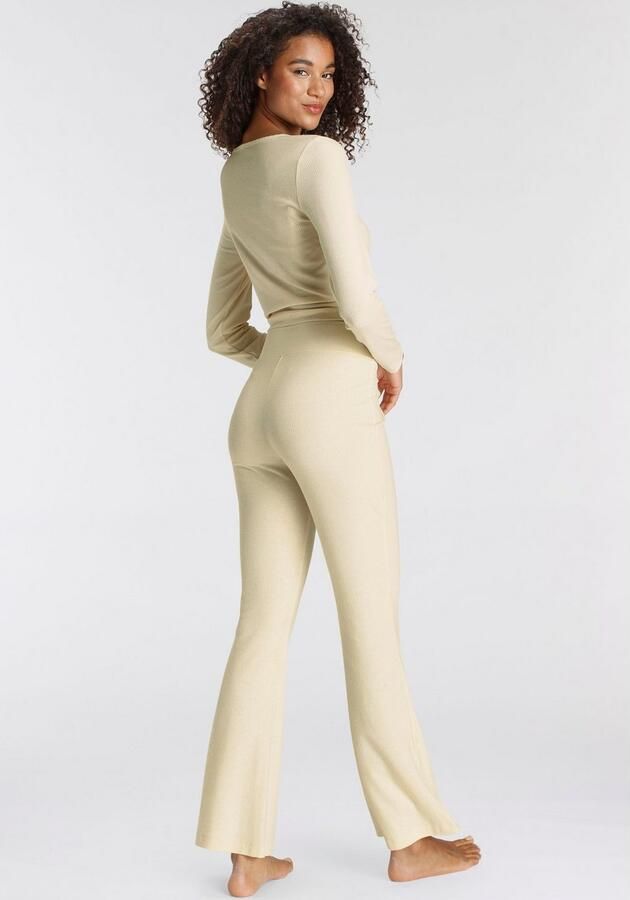 Lascana Pyjama uit mooi ribmateriaal (set 2-delig)