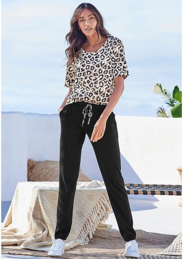 Lascana Pyjamabroek Effen of met geweldige print