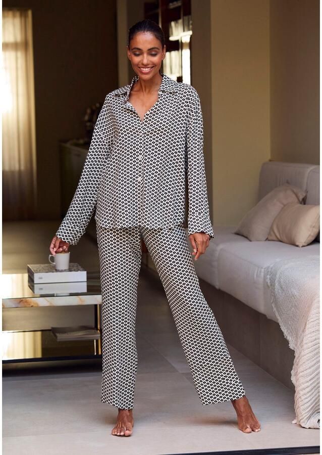 Lascana Pyjamabroek Met edel alloverpatroon