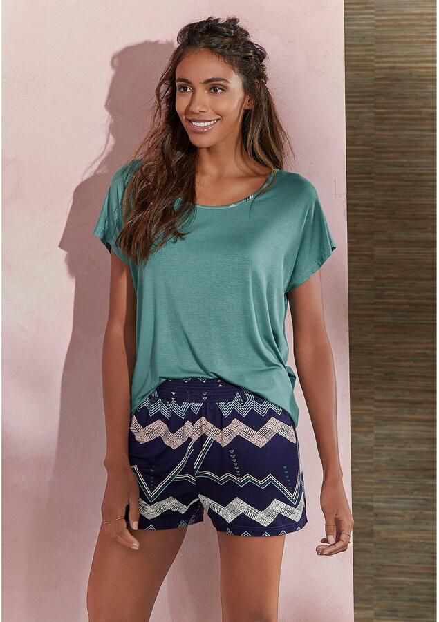 Lascana Pyjamashort met grafisch zigzagmotief - Foto 5