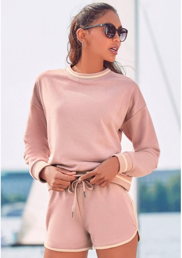 Lascana Relaxshorts met contrastpaspels loungewear - Foto 4