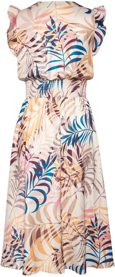 Lascana Satijnen jurk met alloverdruk en korte mouwen zomerjurk - Foto 4