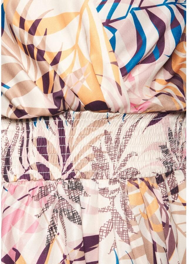 Lascana Satijnen jurk met alloverdruk en korte mouwen zomerjurk