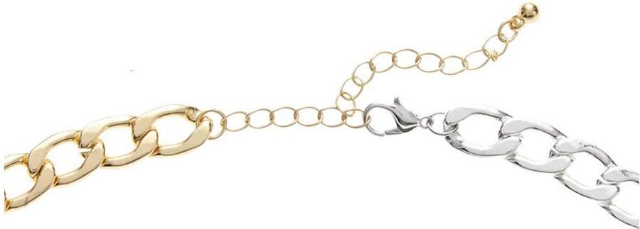 Lascana Schakelketting tweekleurige halsketting brede schakelketting - Foto 4