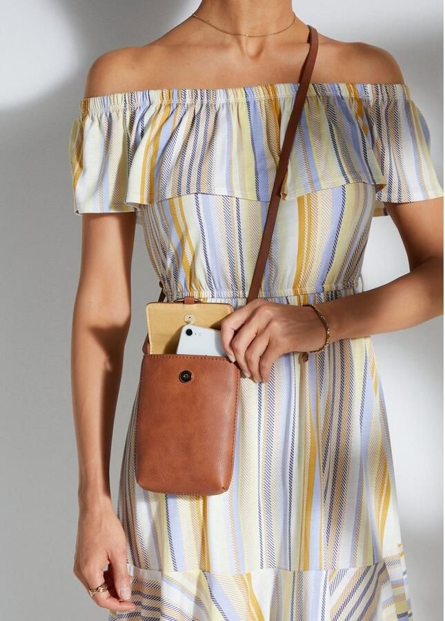 Lascana Schoudertas Gsm-tasje met decoratieve gesp minibag crossbody tas vegan - Foto 2