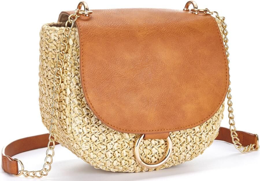 Lascana Schoudertas Strandtas Minibag schoudertas draagtas crossbody tas rieten look VEGAN - Foto 6