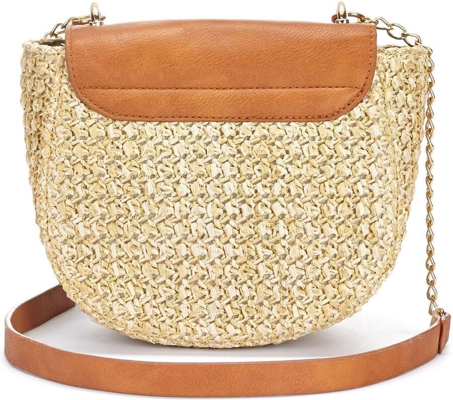 Lascana Schoudertas Strandtas Minibag schoudertas draagtas crossbody tas rieten look VEGAN