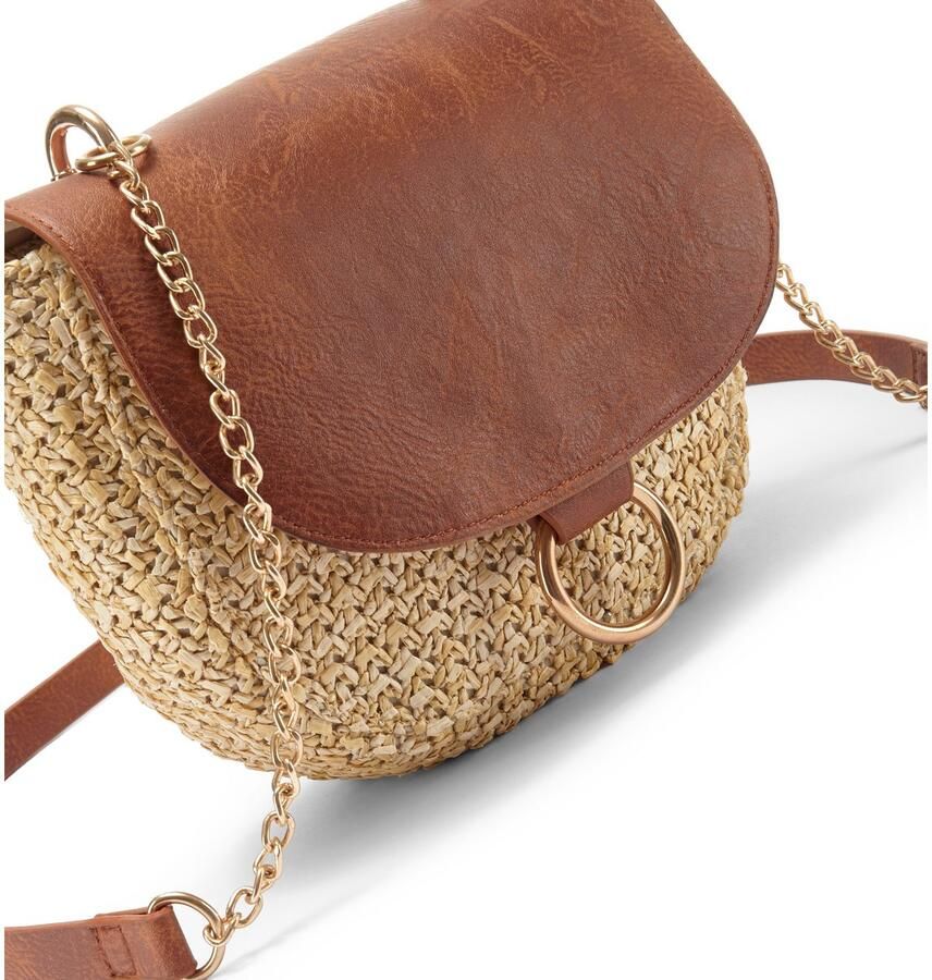 Lascana Schoudertas Strandtas Minibag schoudertas draagtas crossbody tas rieten look VEGAN
