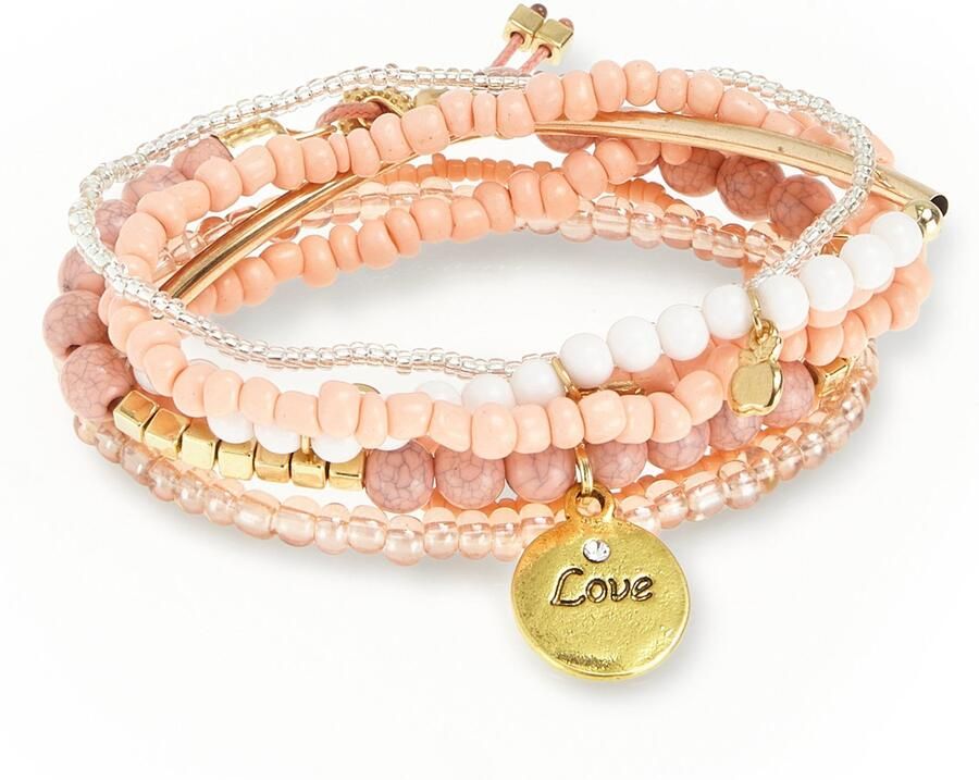 Lascana Set armbanden Kralenarmband-set elastisch armband met hanger armband set - Foto 4