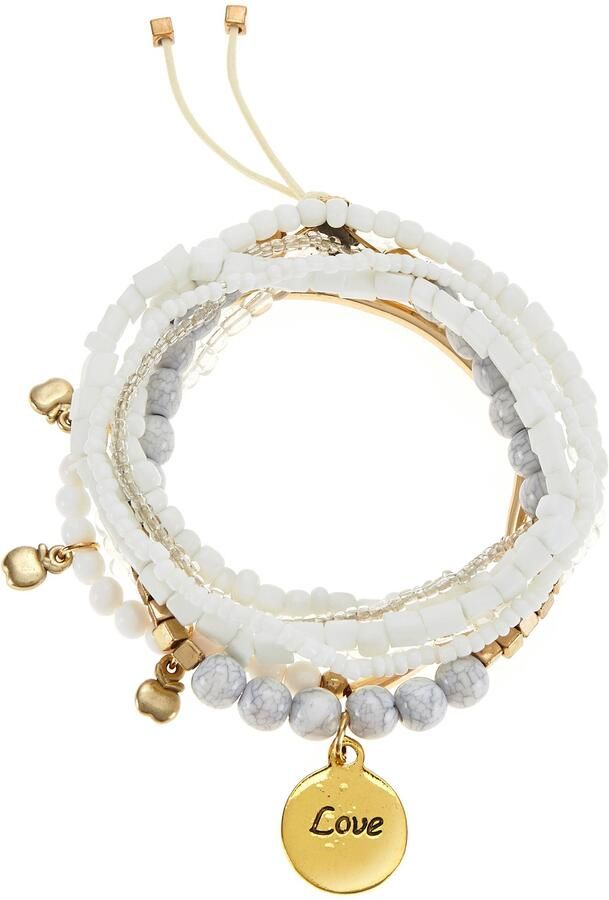 Lascana Set armbanden Kralenarmband-set elastisch armband met hanger armband set - Foto 3