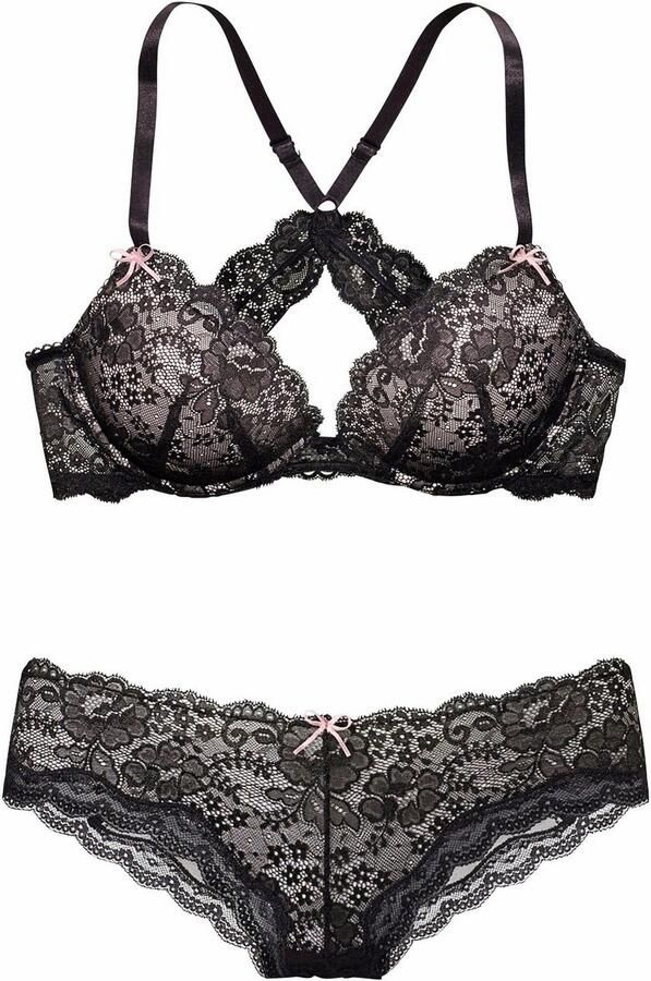 Lascana Set: push-up bh met delicaat kant sexy lingerie sexy ondergoed (set 2-delig Met hipster) - Foto 4
