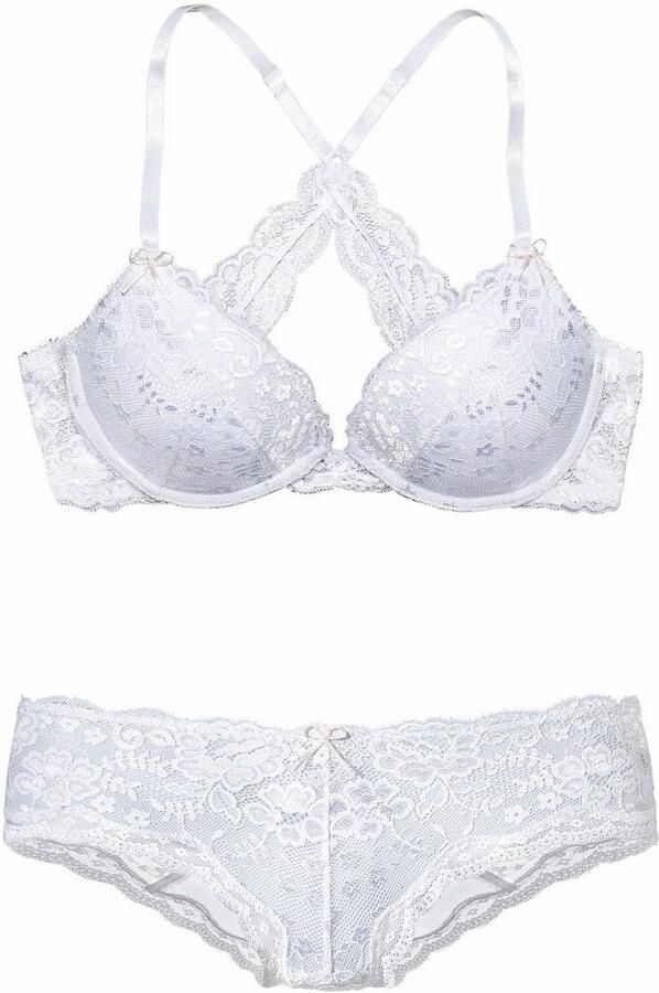 Lascana Set: push-up bh met delicaat kant sexy lingerie sexy ondergoed (set 2-delig Met hipster) - Foto 4