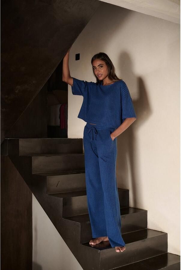 Lascana Homewearbroek -Loungebroek -lounge- brei broek met wijde pijpen en zijzakken loungewear (1-delig) - Foto 4