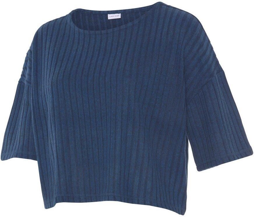 Lascana Shirt met 3 4-mouwen Loungeshirt Lounge- gebreide shirt van zachte brei loungewear
