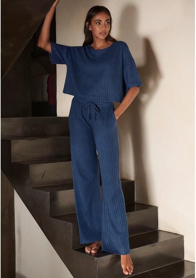 Lascana Homewearbroek -Loungebroek -lounge- brei broek met wijde pijpen en zijzakken loungewear (1-delig) - Foto 3