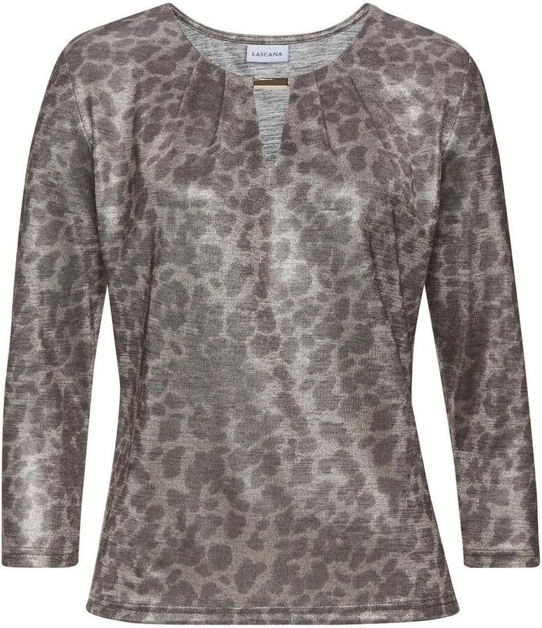 Lascana Shirt met 3 4 mouwen met dierenprint jersey shirt modieus