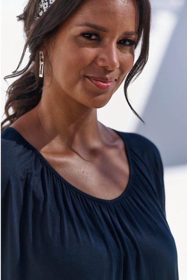 Lascana Shirt met 3 4 mouwen Met fijne plooien bij de hals - Foto 5