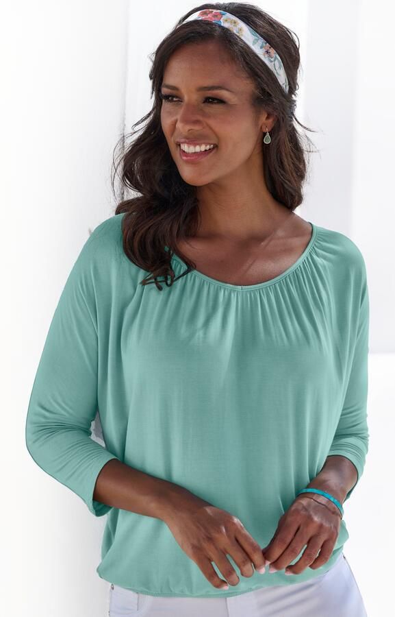 Lascana Shirt met 3 4 mouwen Met fijne plooien bij de hals - Foto 5