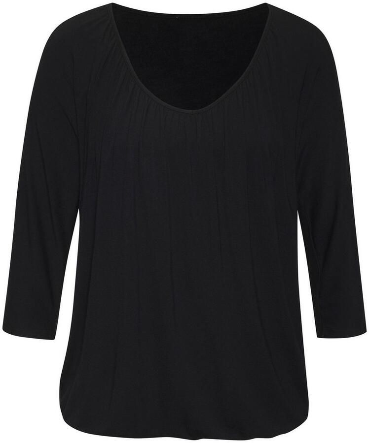 Lascana Shirt met 3 4 mouwen Met fijne plooien bij de hals