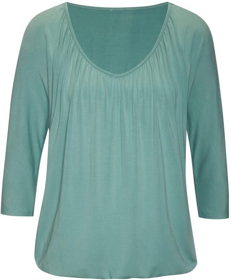 Lascana Shirt met 3 4 mouwen Met fijne plooien bij de hals