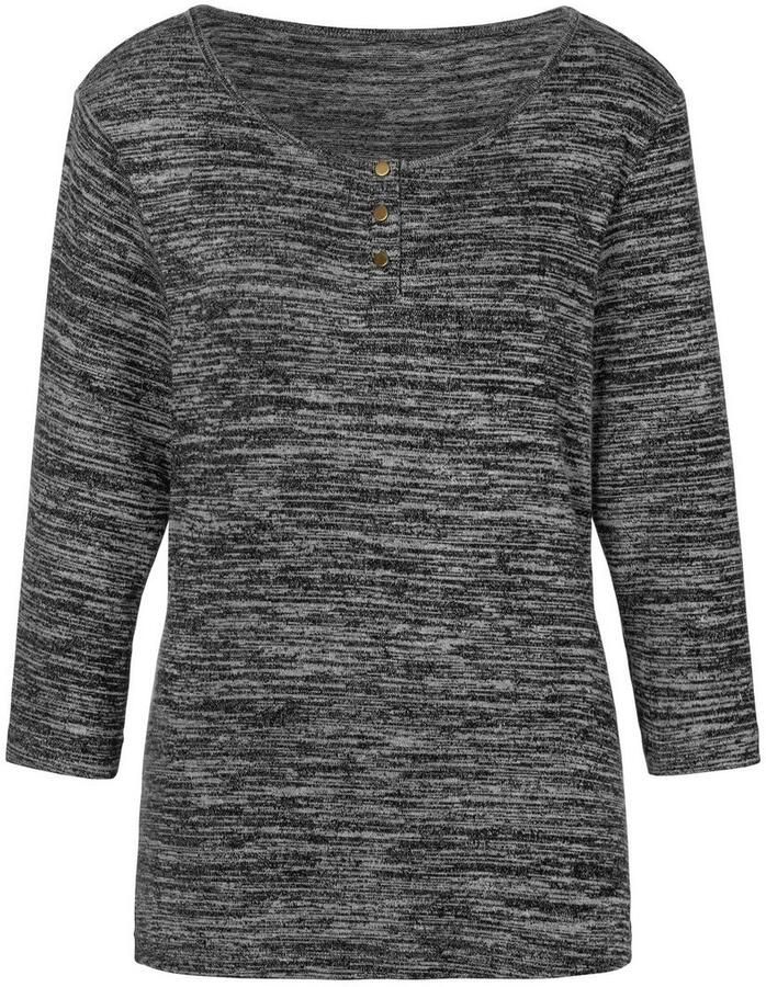 Lascana Shirt met 3 4-mouwen Met goudkleurige knopen van zachte viscosekwaliteit (Set van 2)