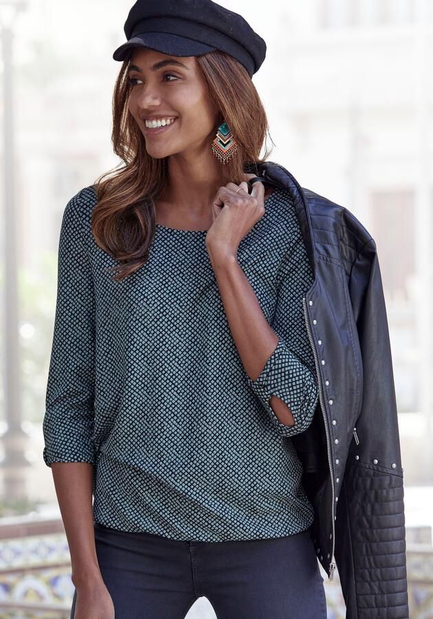Lascana Shirt met 3 4-mouwen Met kleine cut-out onder aan de mouwen (Set van 2) - Foto 7