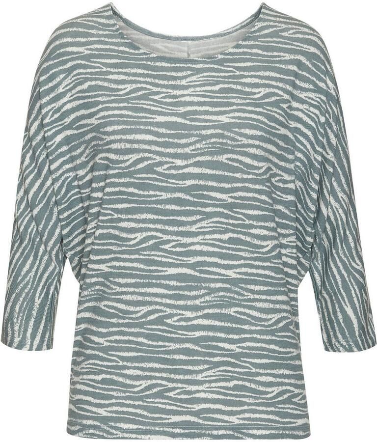 Lascana Shirt met 3 4 mouwen Met modieus zebra-patroon
