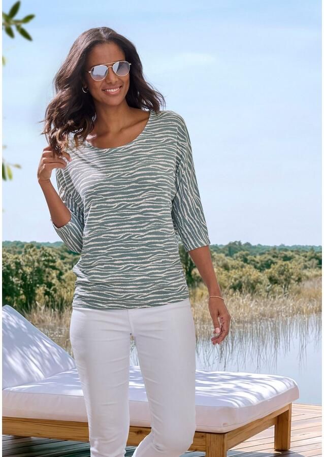 Lascana Shirt met 3 4 mouwen Met modieus zebra-patroon - Foto 3