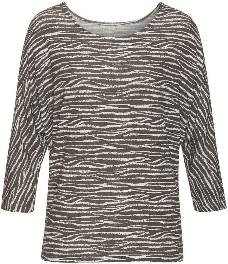 Lascana Shirt met 3 4 mouwen Met modieus zebra-patroon
