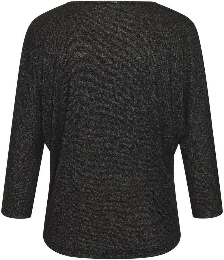 Lascana Shirt met 3 4 mouwen Met strassknop in bloemvorm van licht fijnbreisel in gemêleerde optiek - Foto 4