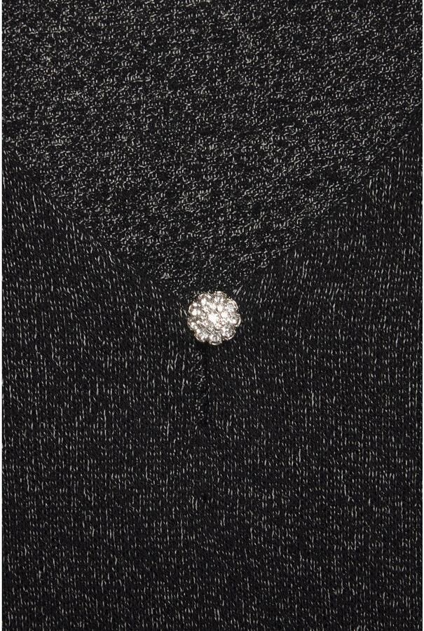 Lascana Shirt met 3 4 mouwen Met strassknop in bloemvorm van licht fijnbreisel in gemêleerde optiek - Foto 3