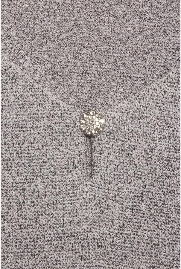 Lascana Shirt met 3 4 mouwen Met strassknop in bloemvorm van licht fijnbreisel in gemêleerde optiek - Foto 4