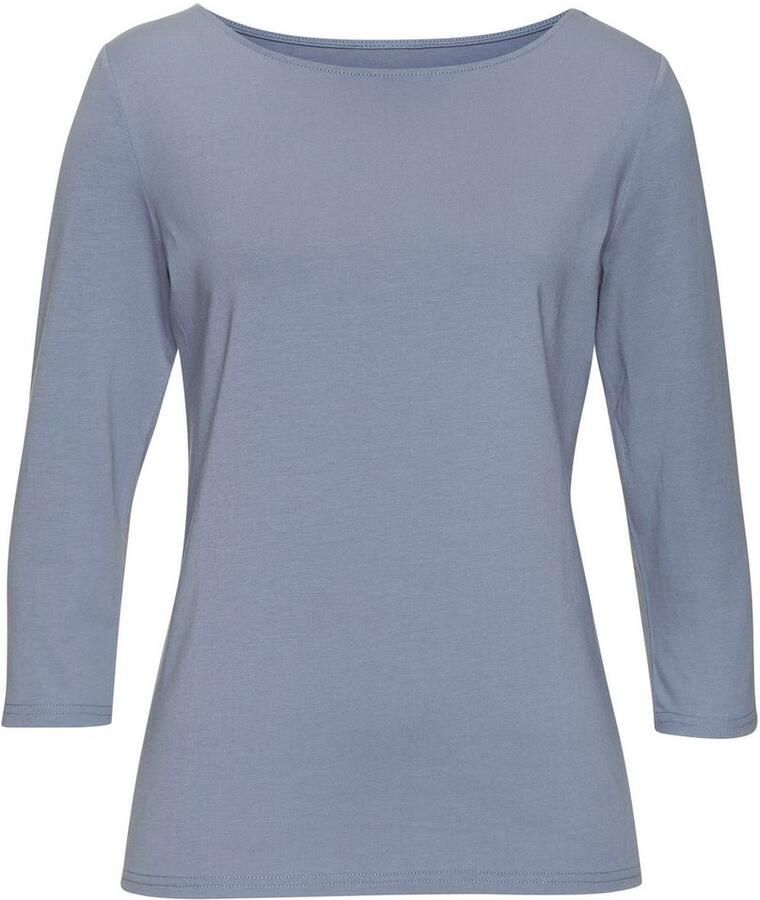 Lascana Shirt met 3 4 mouwen van elastische katoen-modal kwaliteit (Set van 2) - Foto 2