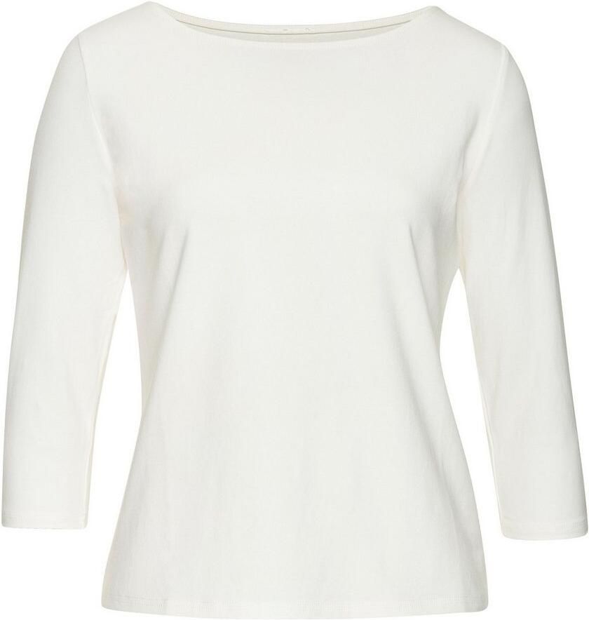 Lascana Shirt met 3 4 mouwen van elastische katoen-modal kwaliteit (Set van 2)